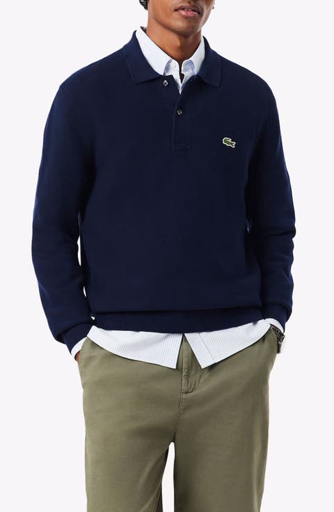 Long Sleeve Cotton Polo Sweater