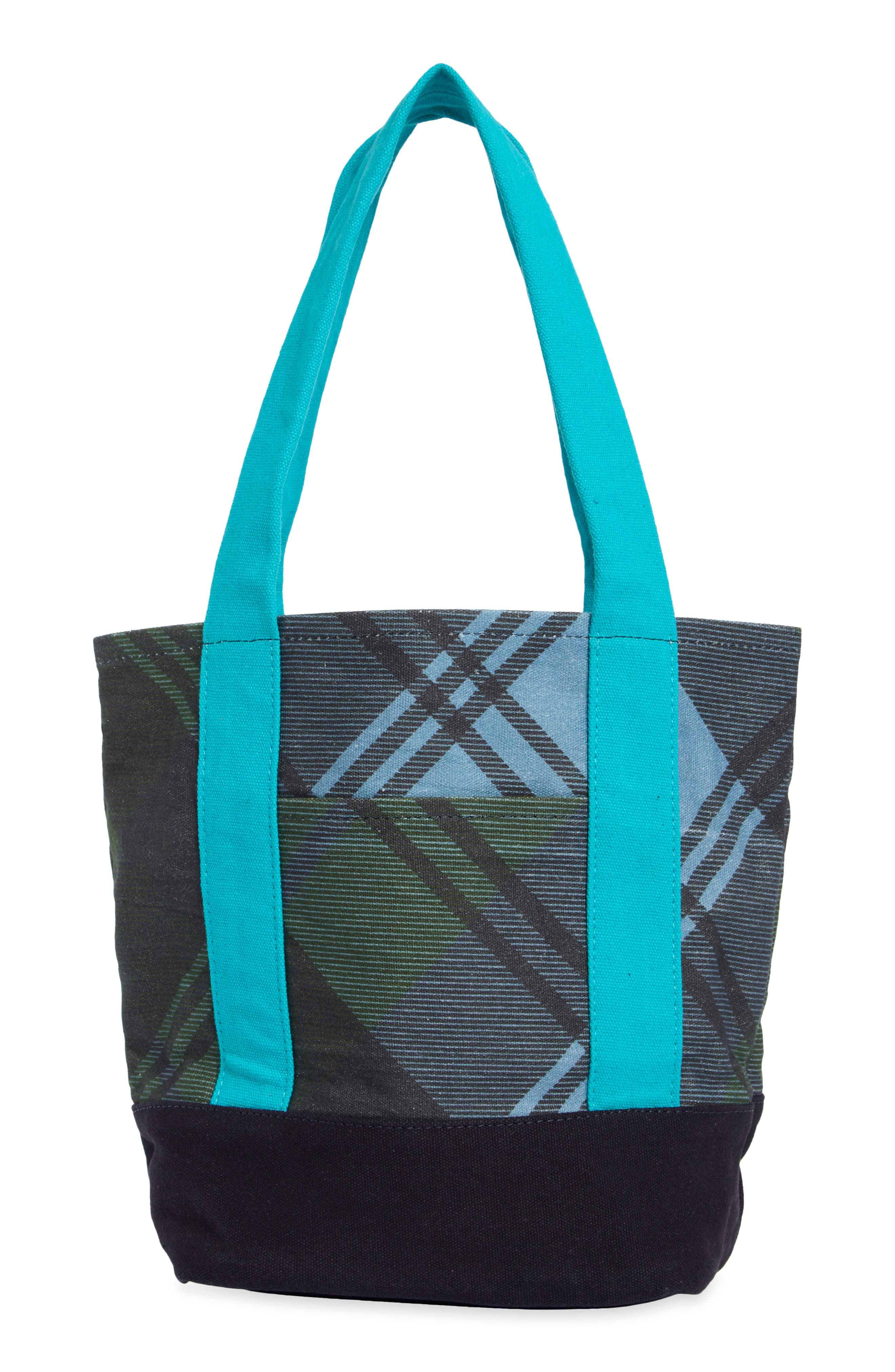 Medium Kylee Colorblock Tote Bag, Alternate, color, LAGOON TARTAN