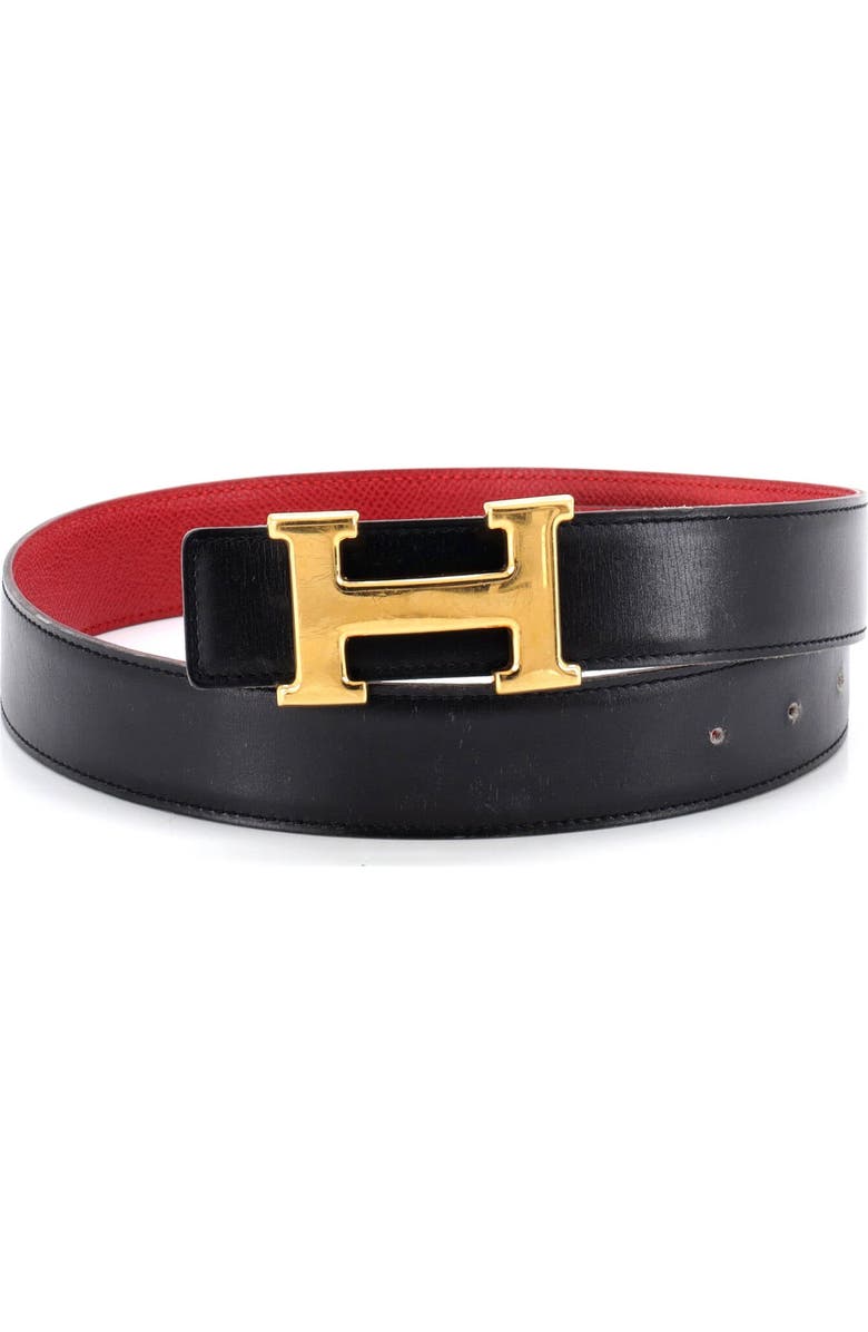 Pre-Owned Hermes Constance Reversible Belt Leather Medium, Main, color, Black
