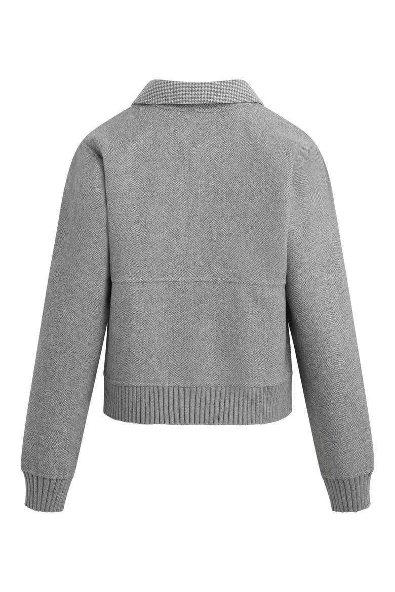 The City Wool Blend Bomber Jacket, Alternate, color, GREY/ GREY HOUNDSTOOTH