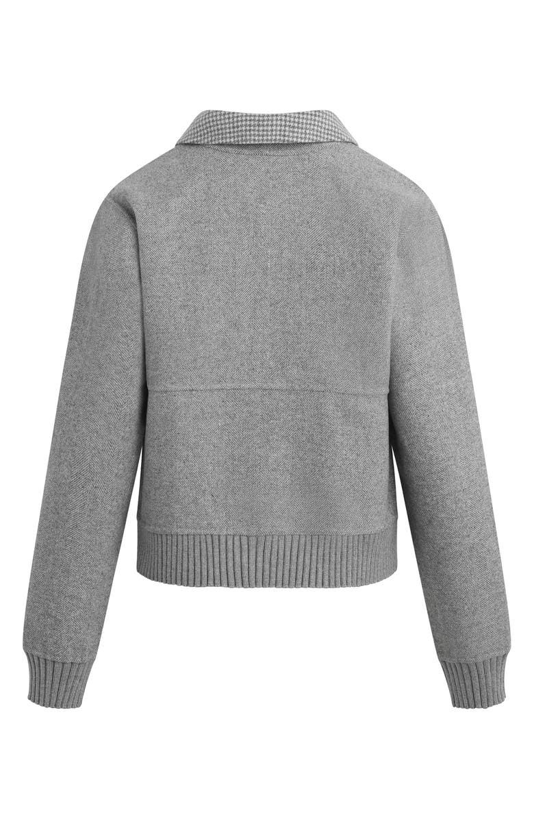 Favorite Daughter The City Wool Blend Bomber Jacket, Alternate, color, Grey/ Grey Houndstooth