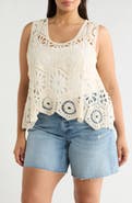 Forgotten Grace Swing Crop Cotton Crochet Top