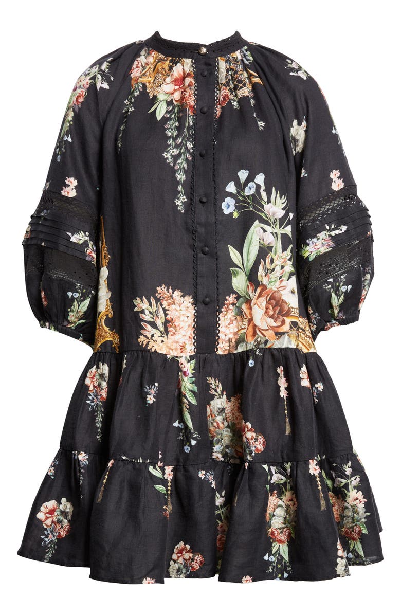 Camilla Noble Endeavors Puff Sleeve Linen Shirtdress, Alternate, color, Noble Endeavors