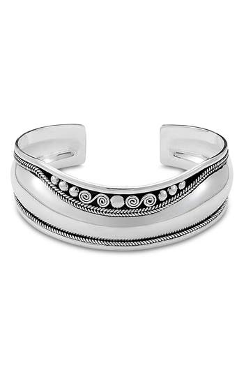 Samuel B. Sterling Silver Abstract Cuff Bracelet In Silver