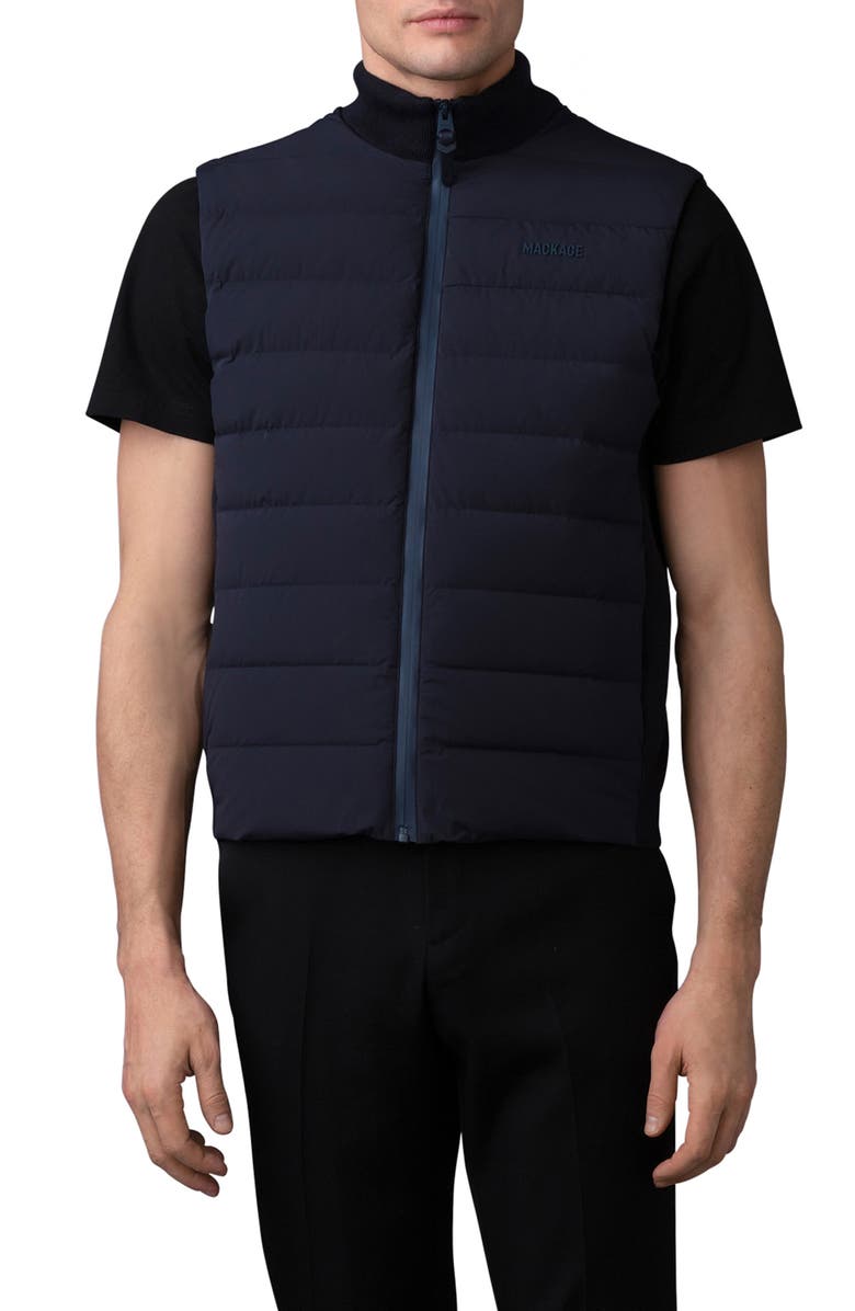 Mackage Jacob Mixed Media Down Vest, Main, color, 