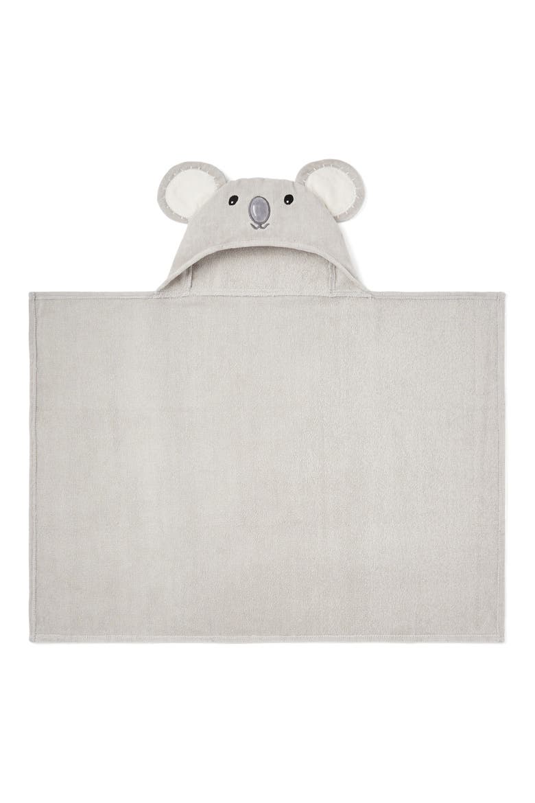 Terry Velour Hooded Koala Towel, Alternate, color, LIGHT GRAY