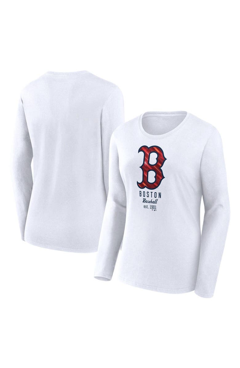FANATICS Women's Fanatics Branded White Boston Red Sox Lightweight Fitted Long Sleeve T-Shirt, Main, color, White
