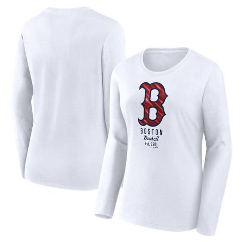 Women's Fanatics Branded  White Boston Red Sox Lightweight Fitted Long Sleeve T-Shirt