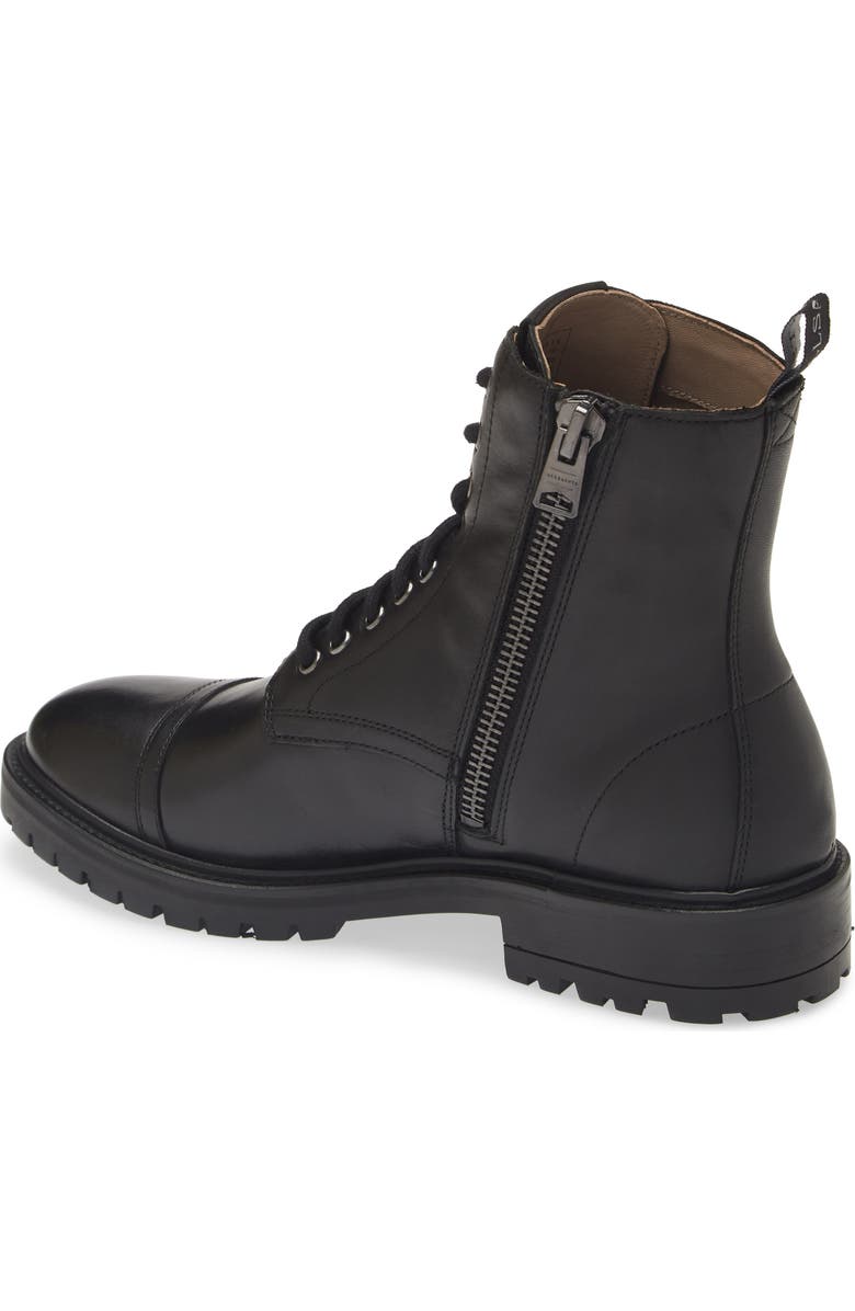 AllSaints Piero Cap Toe Combat Boot, Alternate, color, Black