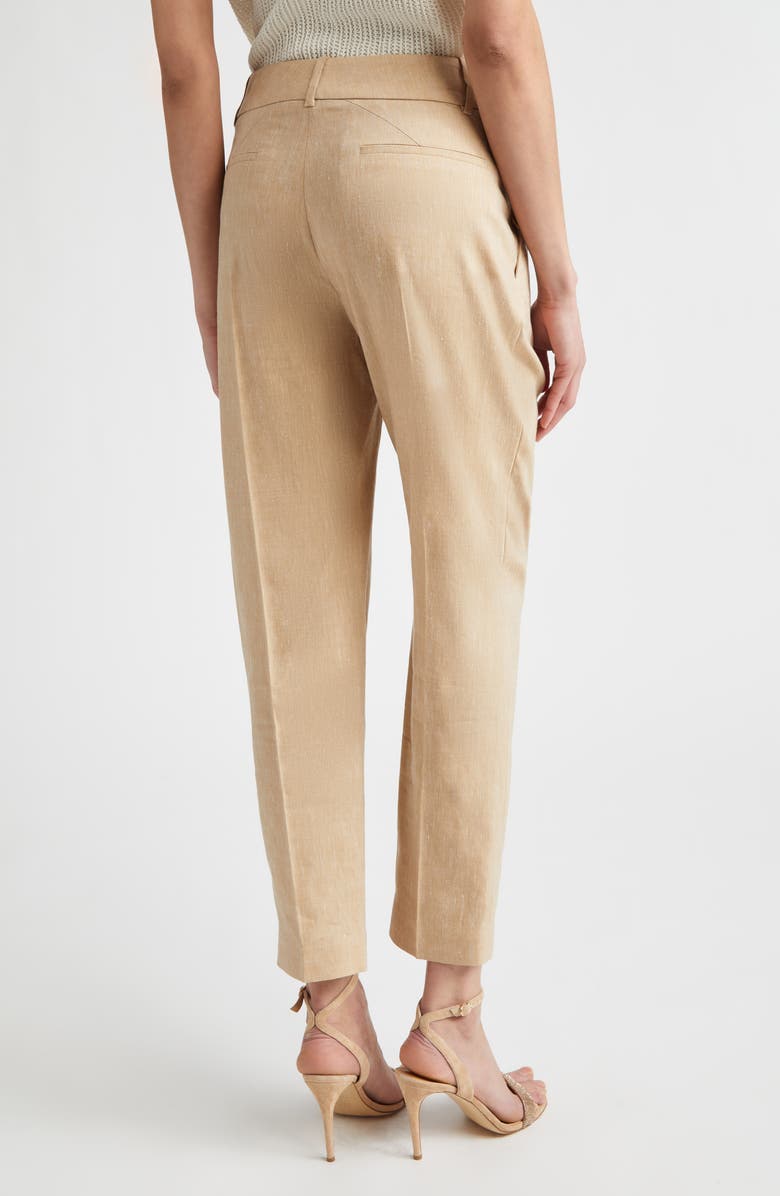 Eleventy Drago Linen & Wool Slub Twill Ankle Pants, Alternate, color, 173 Taupe Cognac