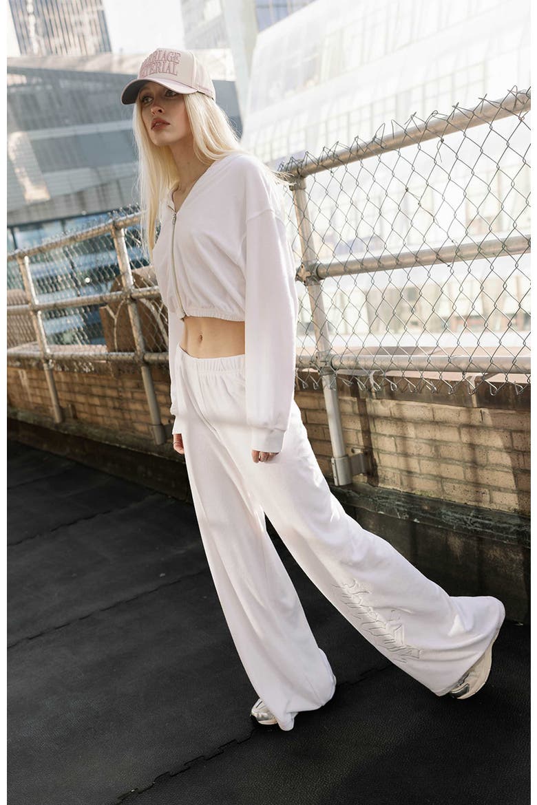 Terry Bride Wide Leg, Alternate, color, White