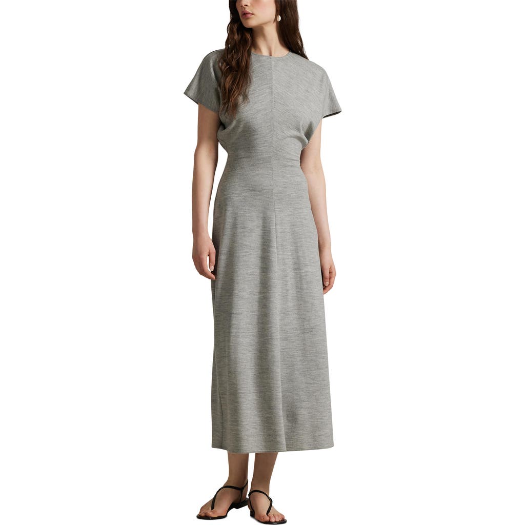 Polo Ralph Lauren Wool Blend Dolman Sleeve Dress In Gray