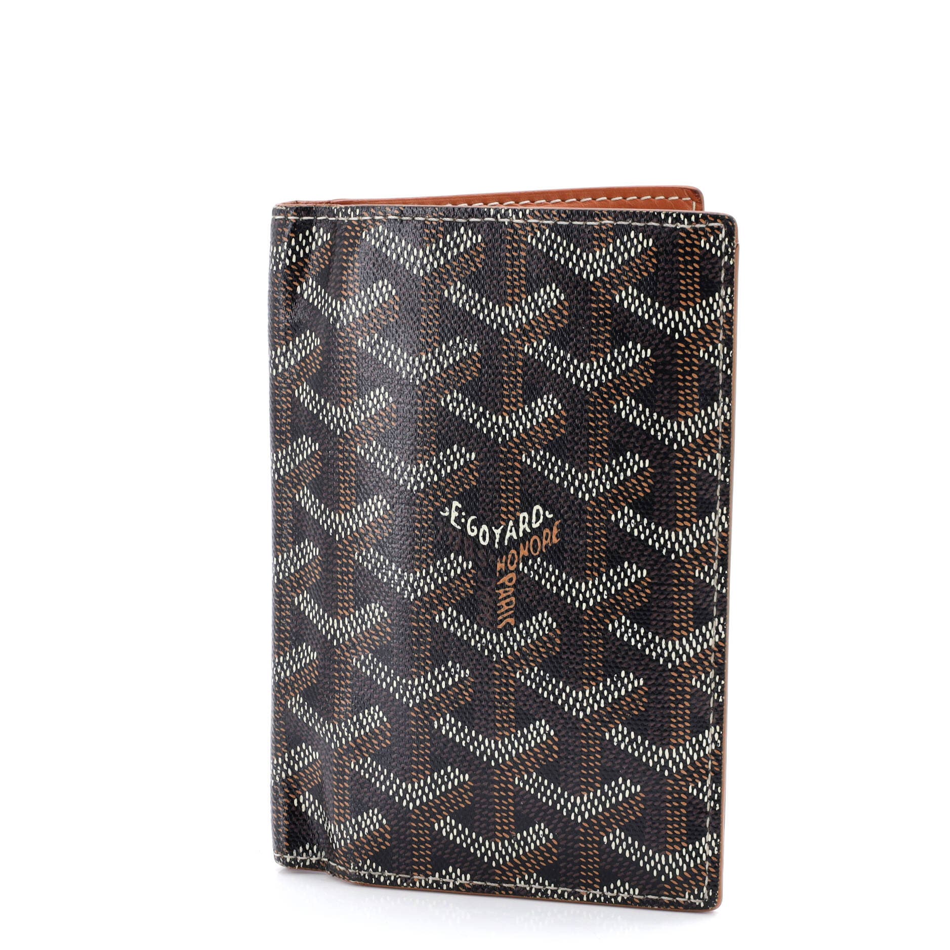 Pre-Owned Goyard Saint Marc Card Case Coated Canvas, Main, color, Black