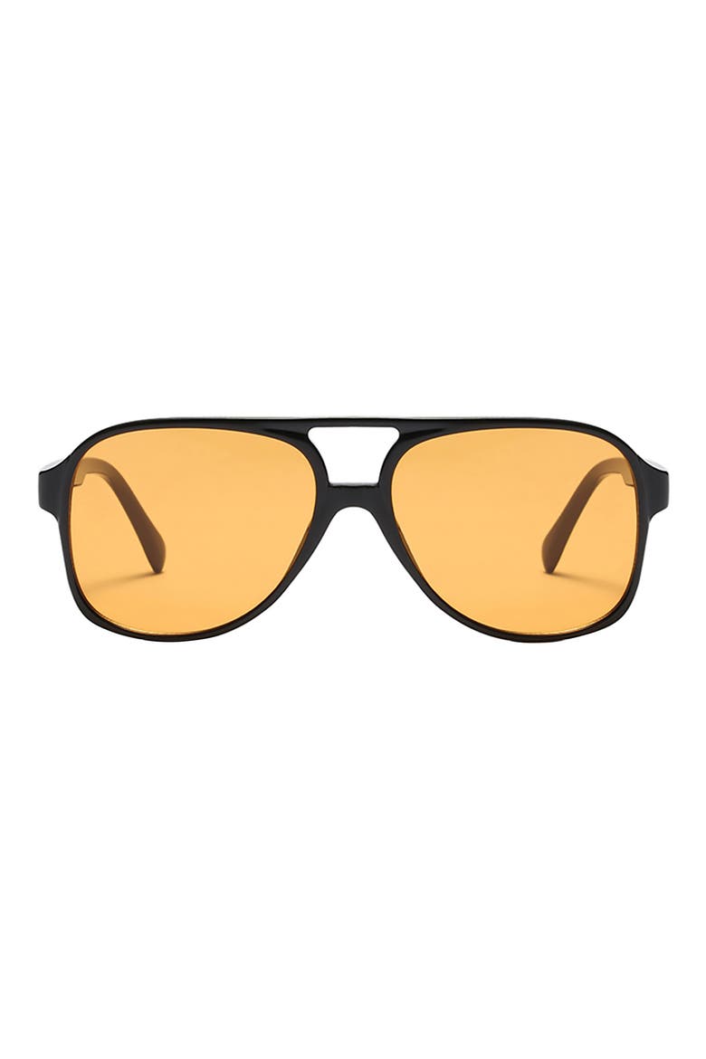 Kingston Aviator 60mm Oval Sunglasses, Main, color, BLACK/ ORANGE