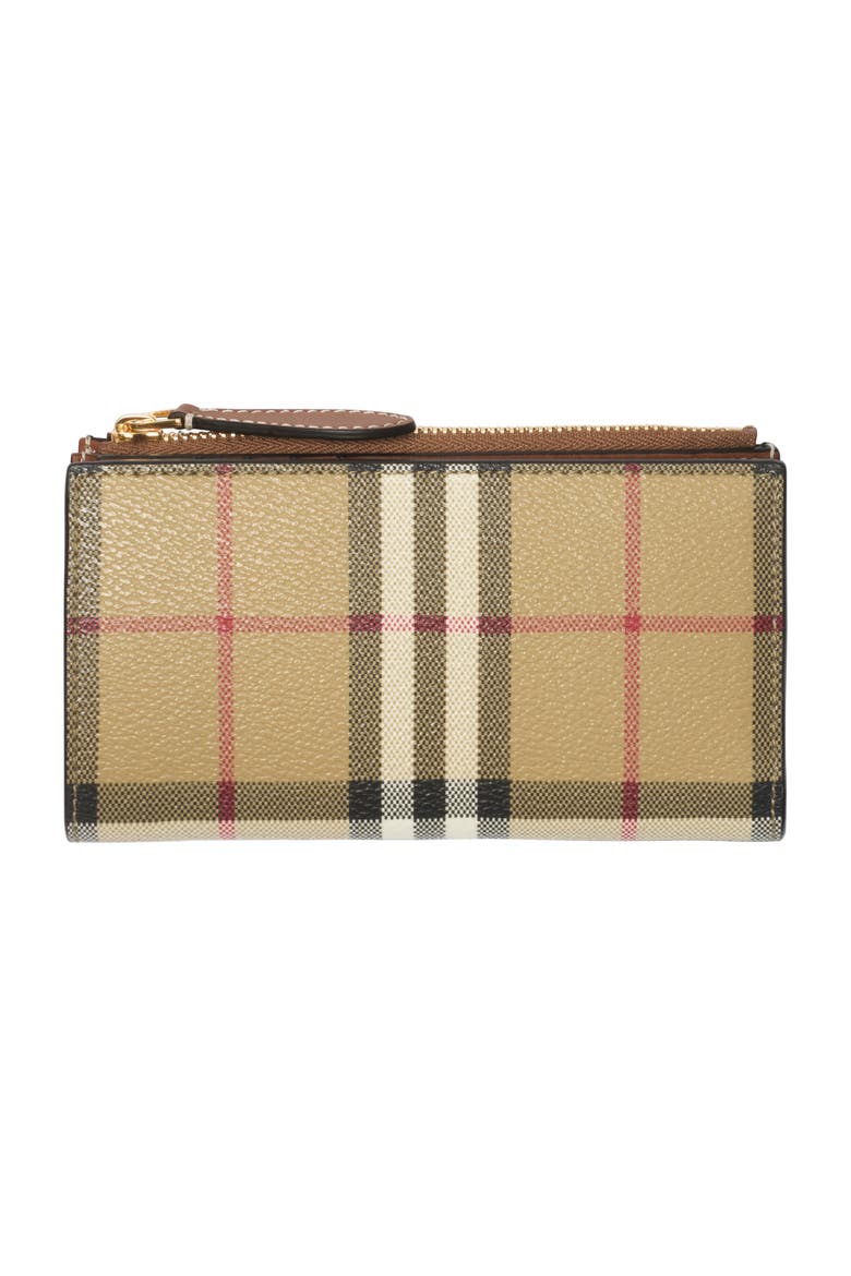 Medium Check Bifold Wallet, Main, color, Archive beige/briar brown