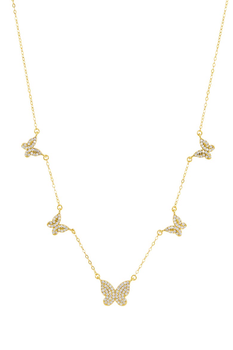 Butterfly Pavé Necklace, Main, color, YELLOW