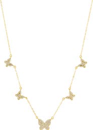 SAVVY CIE JEWELS Butterfly Pavé Necklace