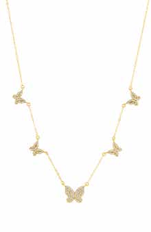 SAVVY CIE JEWELS Butterfly Pavé Necklace