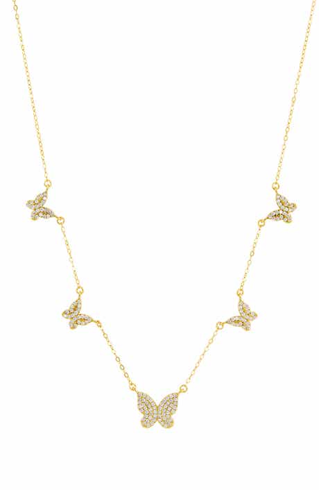 SAVVY CIE JEWELS Butterfly Pavé Necklace