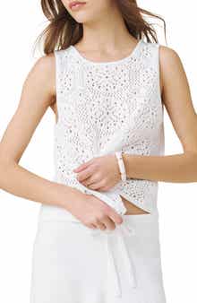 Open Stitch Sleeveless Top