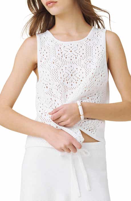 Open Stitch Sleeveless Top