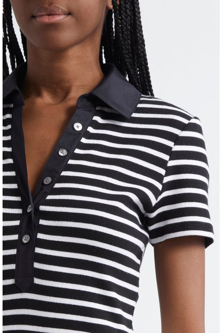 Kearney Stripe Stretch Cotton Polo, Alternate, color, WHITE BLACK