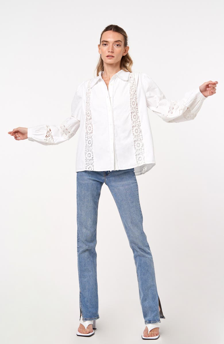 CIEBON Mollie Lace Trim Shirt, Alternate, color, 