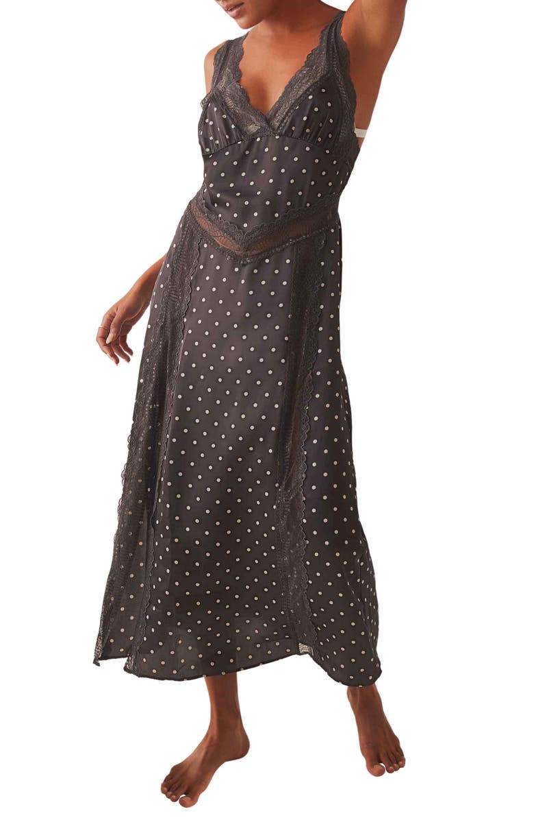 Free People Bad For You Print Lace Nightgown, Main, color,