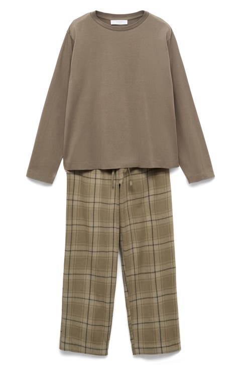 Check Cotton Flannel Pajamas