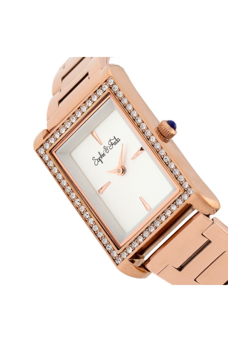 Wilmington Bracelet Watch w/ Swarovski Crystals, Alternate, color, Rose Gold