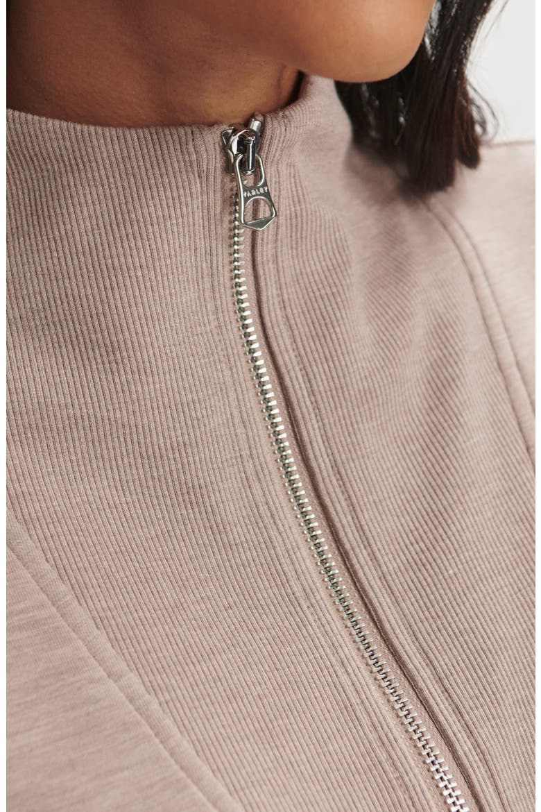 Masie Long Half Zip Sweatshirt, Alternate, color, TAUPE MARL