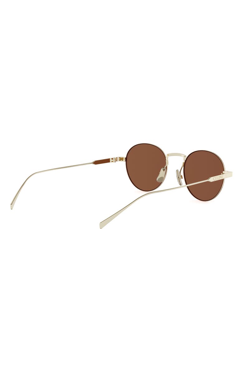 CELINE 49mm Small Round Sunglasses, Alternate, color, Gold / Brown
