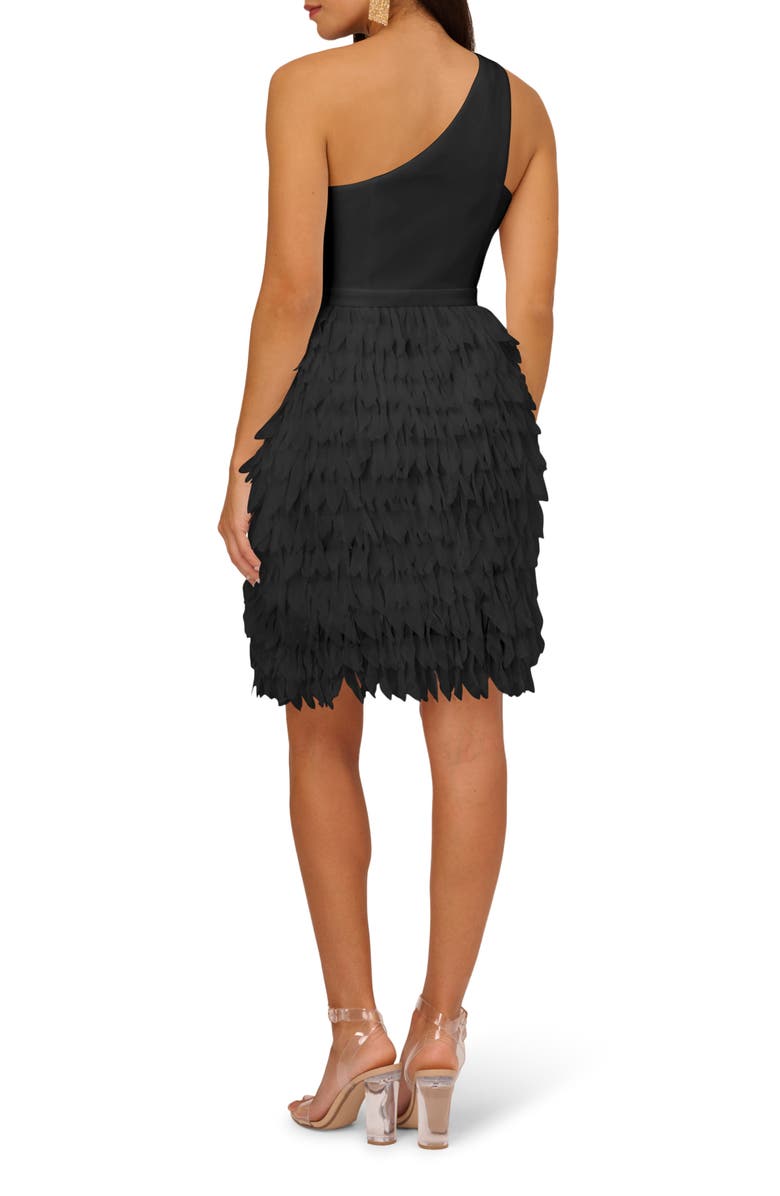 Adrianna Papell Asymmetric Chiffon & Crepe Knit Cocktail Dress, Alternate, color,