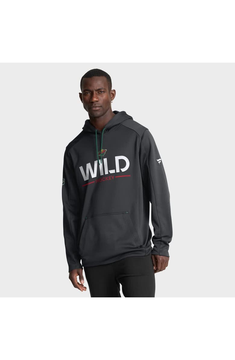 FANATICS Men's Fanatics Black Minnesota Wild Authentic Pro Rink Hoodie, Main, color, Black