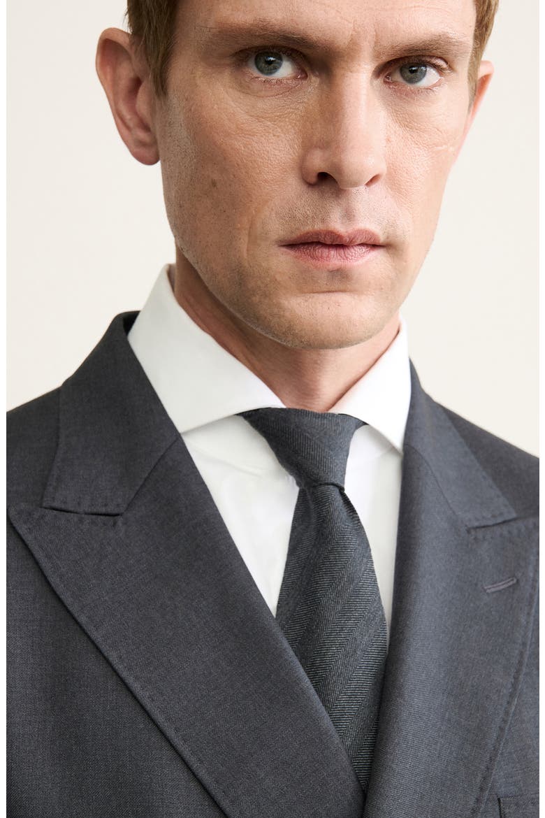 Double Breasted Wool Jacket, Alternate, color, DARK HEATHER GREY