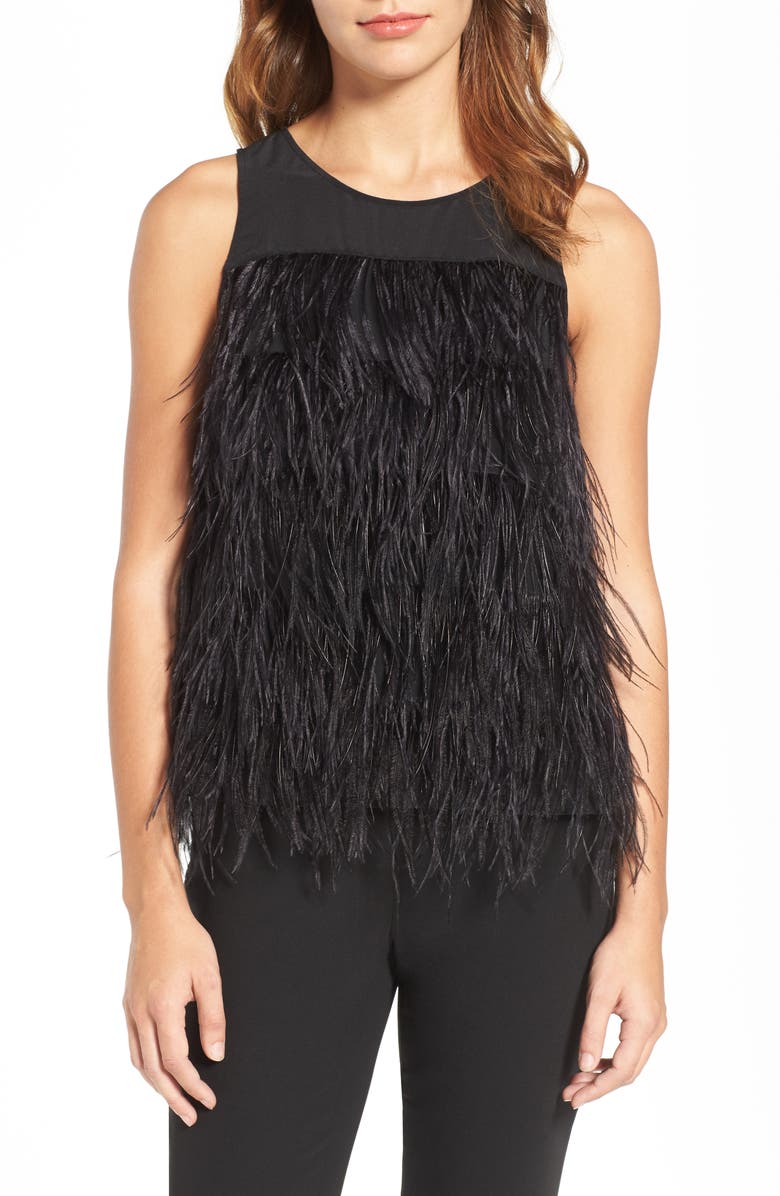 Olivia Palermo + Chelsea28 Genuine Ostrich Feather Tank, Main, color,