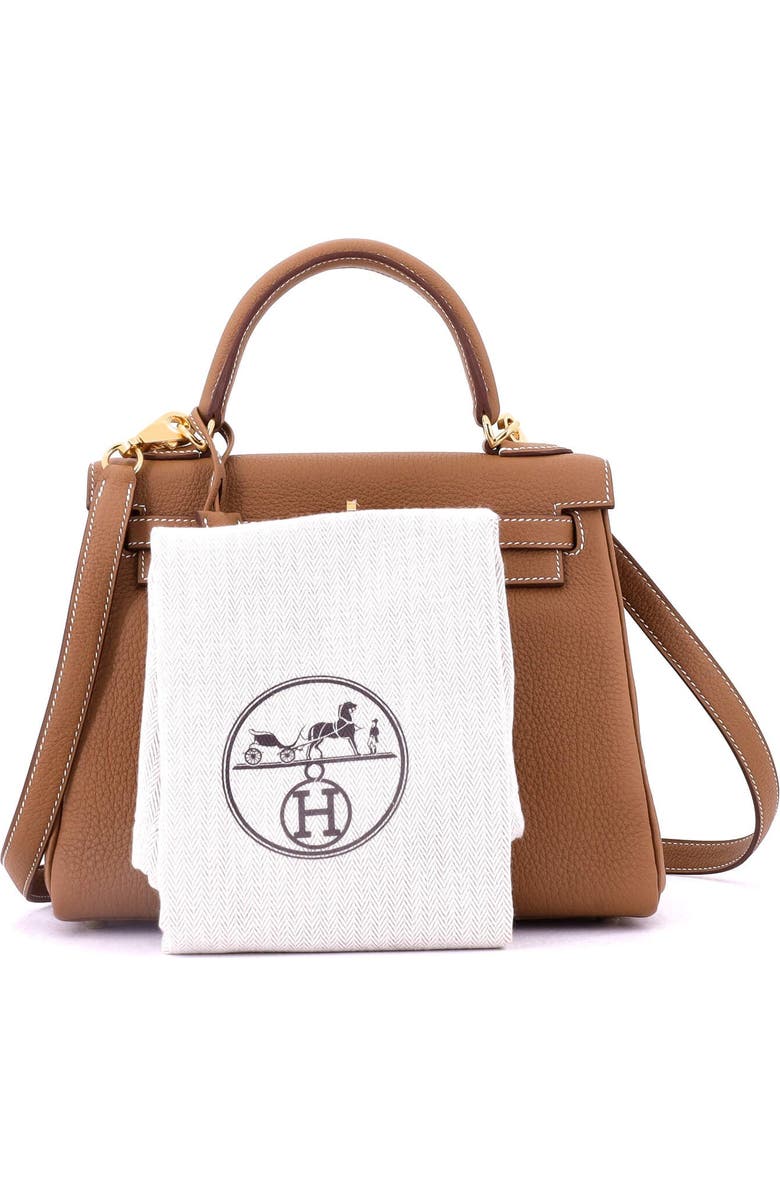 Pre-Owned Hermes Kelly Handbag Brown Togo with Gold Hardware 25, Alternate, color, Gold