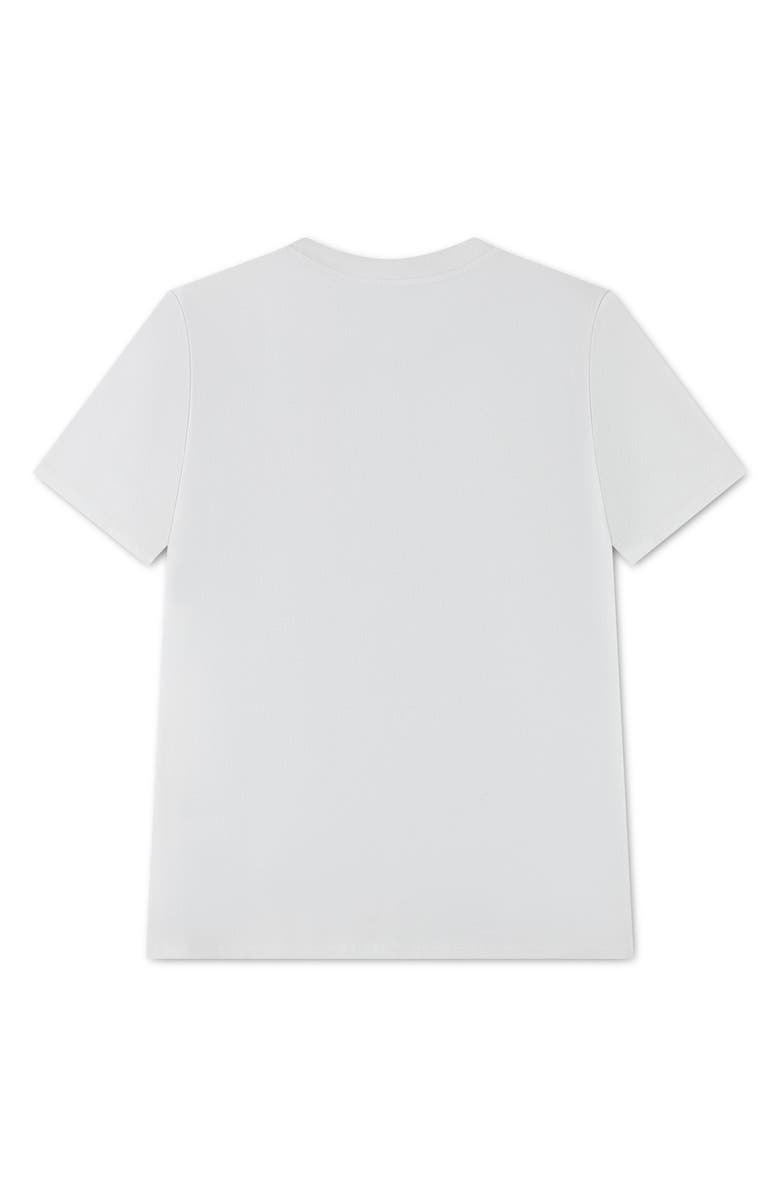 abercrombie kids Kids' Oversize Flower Graphic Cotton Blend T-Shirt, Alternate, color, Bright White