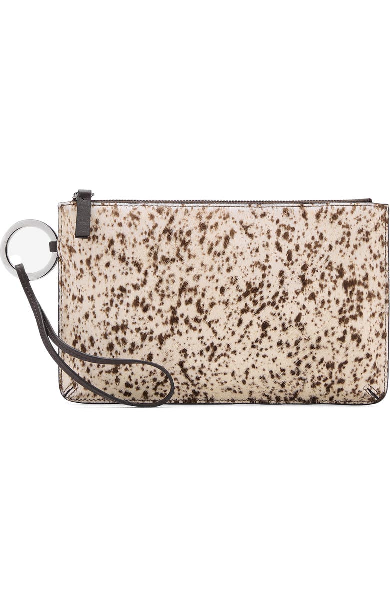 MANGO Genuine Calf Hair Clutch, Main, color,