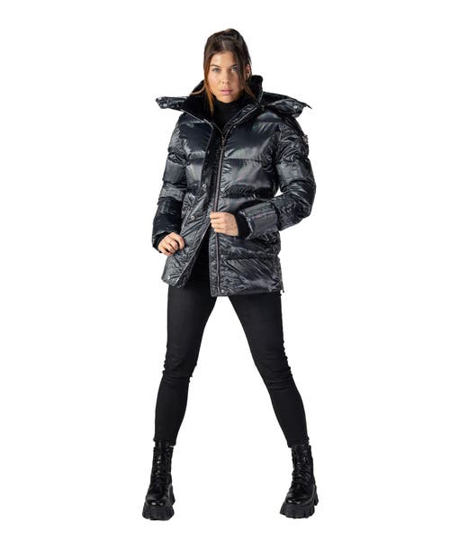 Woodpecker Bumnester 3/4 Length Quilted Coat In Black