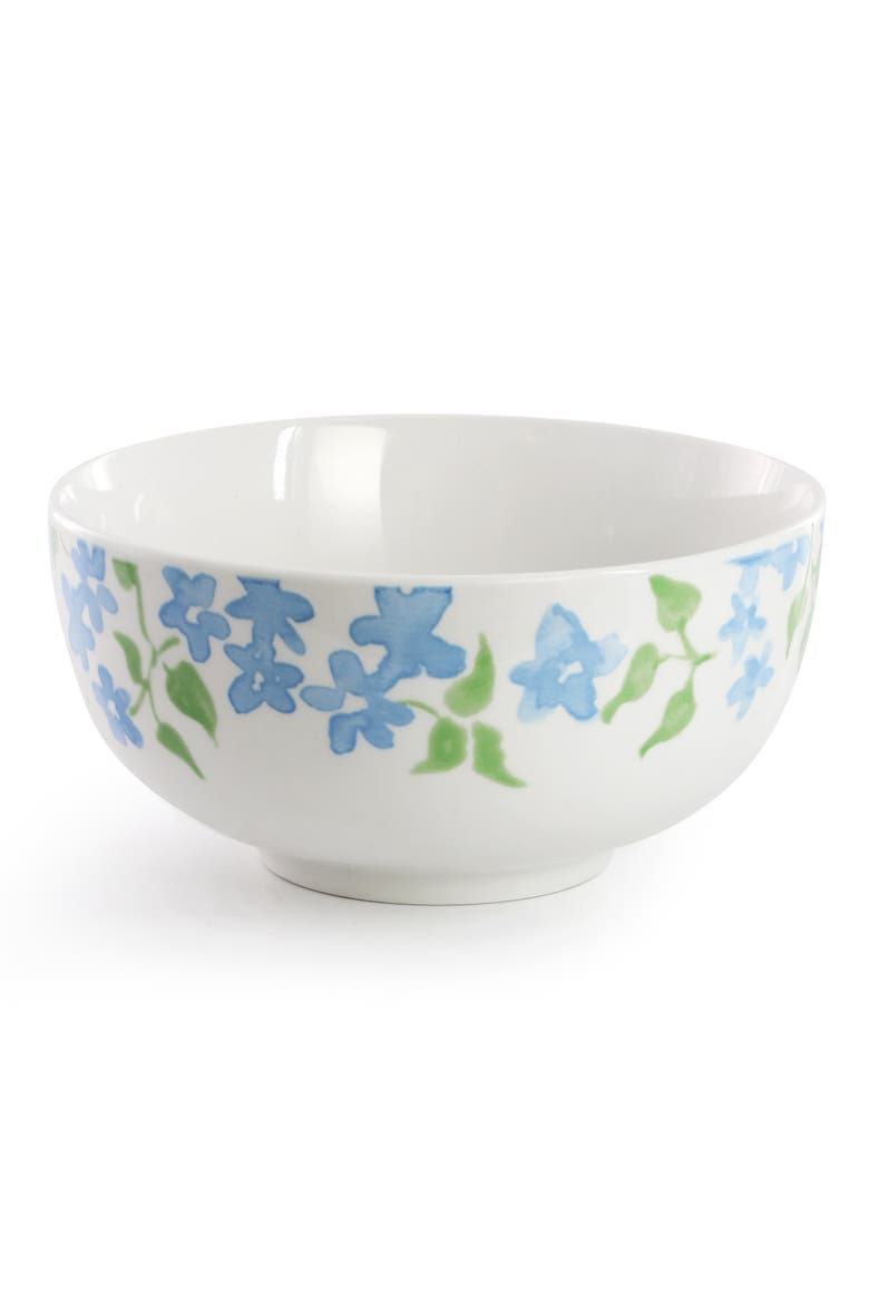 12 Piece Fine Ceramic Dinnerware Set in Blue Floral, Alternate, color, Blue