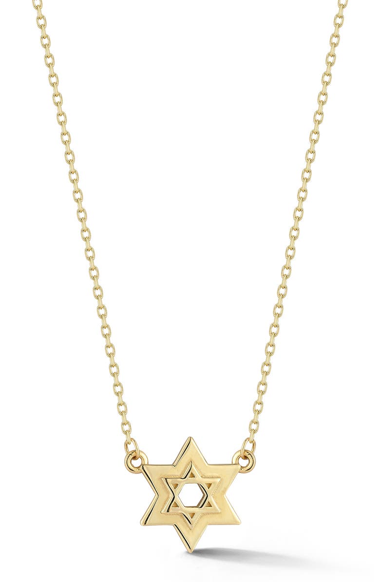 Ember Fine Jewelry Star of David Pendant Necklace, Main, color, Gold