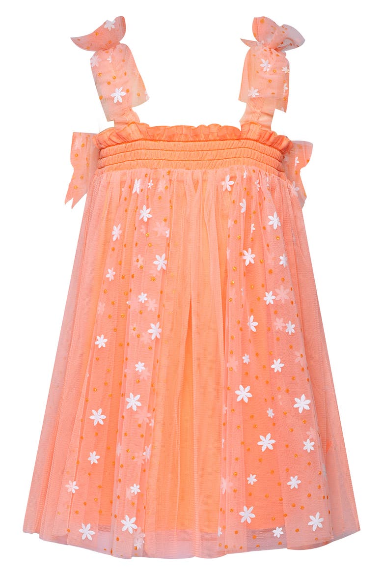 Kids' Floral Tulle Party Dress, Alternate, color, ORANGE