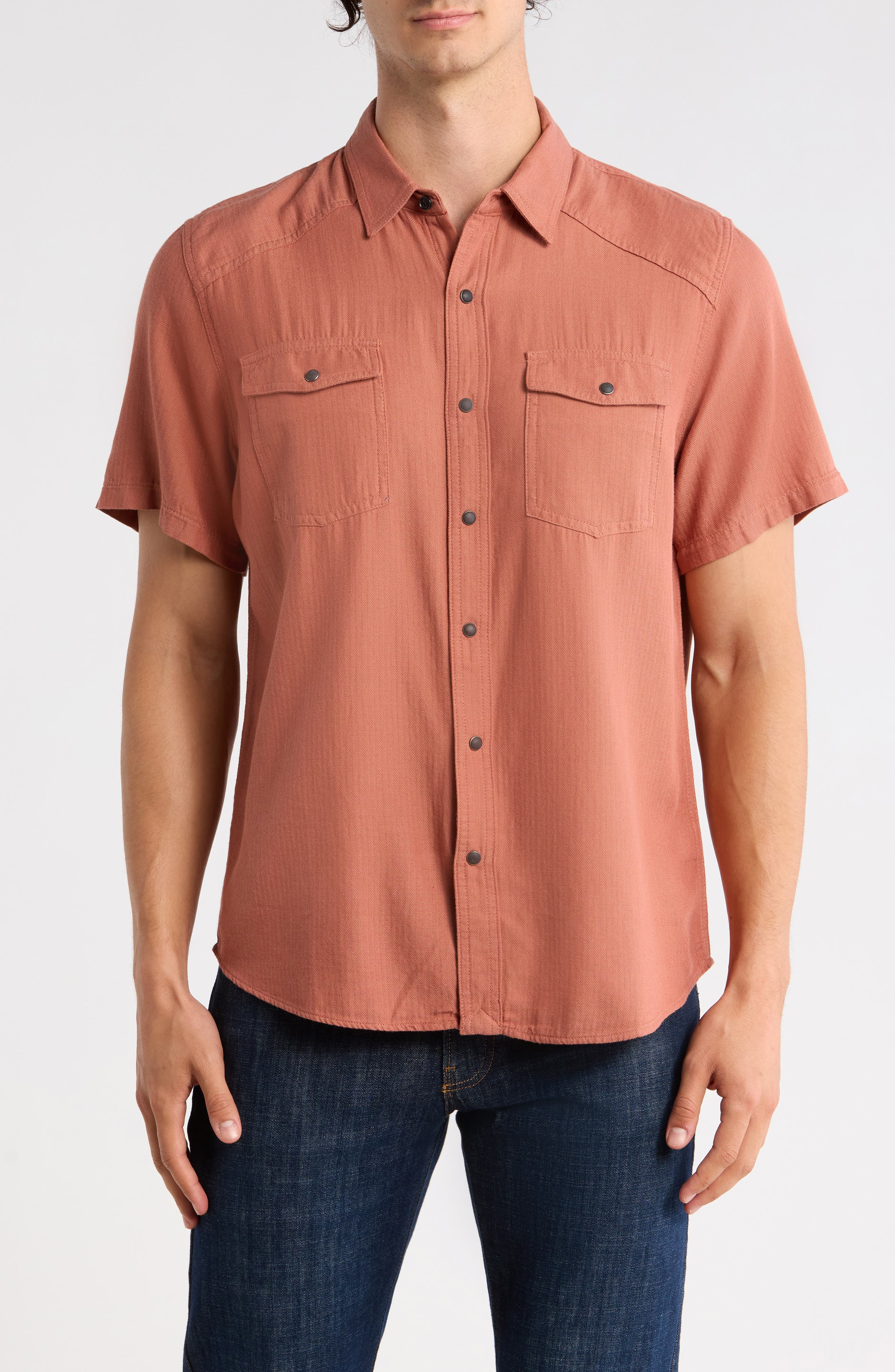 Lucky Brand Burnout Notch Neck T-Shirt