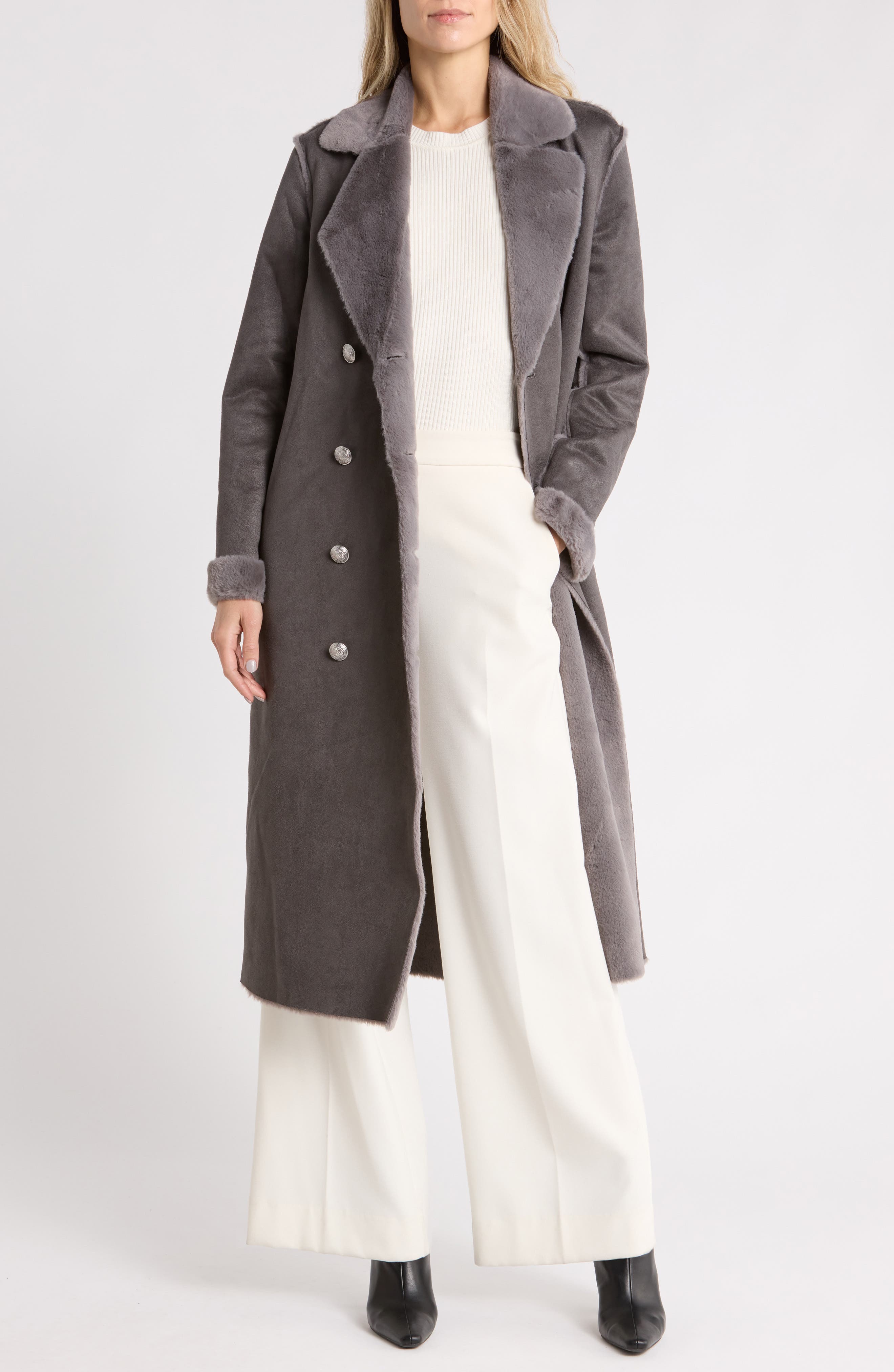 Citron Faux Fur Maxi Coat