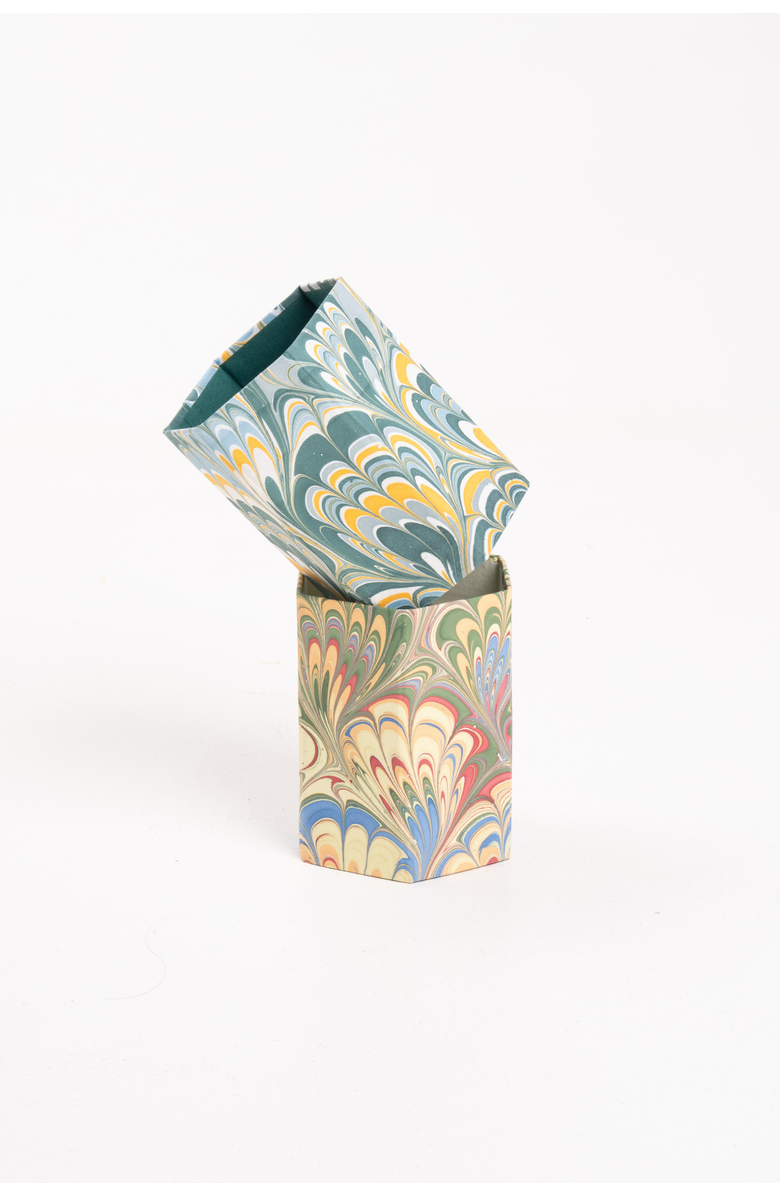 Inner Child Hand-Marbled Pencil Holder Organizer, Alternate, color, Blue