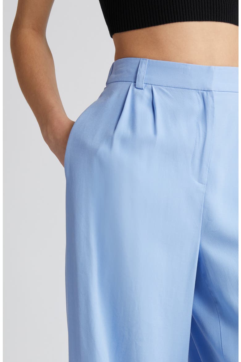 High Waist Wide Leg Trousers, Alternate, color, BLUE HYDRANGEA