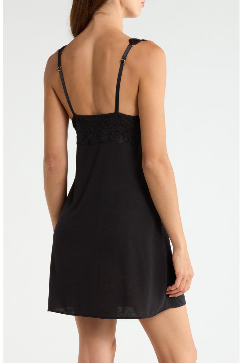 Delight Lace Bodice Chemise, Alternate, color, BLACK