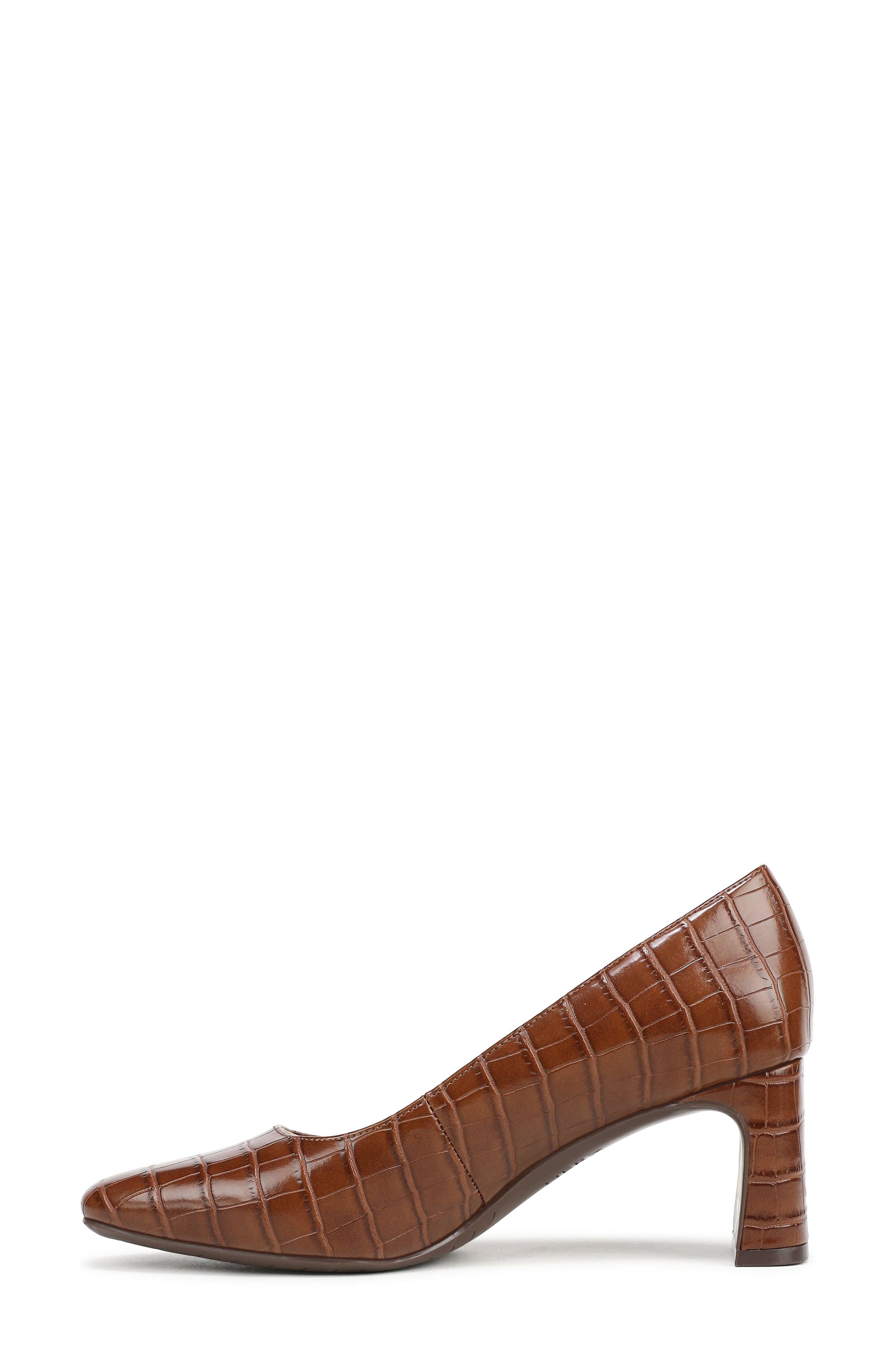 Yuri Square Toe Pump, Alternate, color, DARK BROWN CROCO FAUX LEATHER