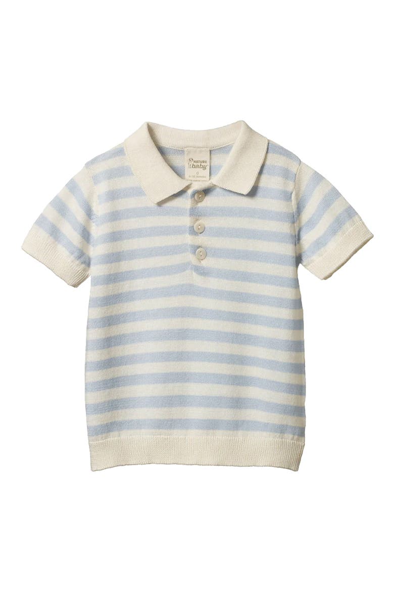 Kids' Stevie Stripe Organic Cotton Polo Sweater, Main, color, ZEN BLUE BOLD STRIPE